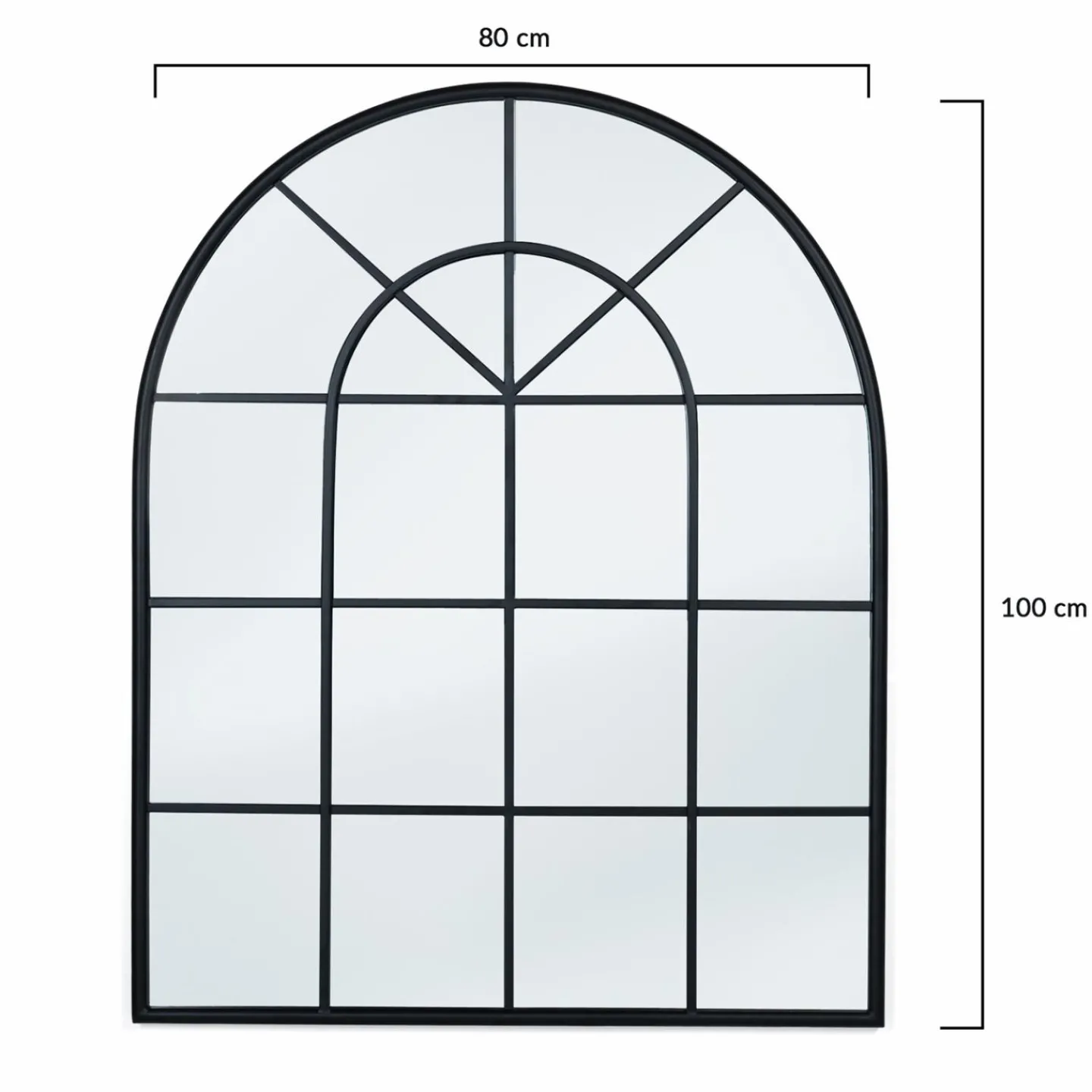 Miroir verrière en arche 80 x 100 cm*IDMarket Discount