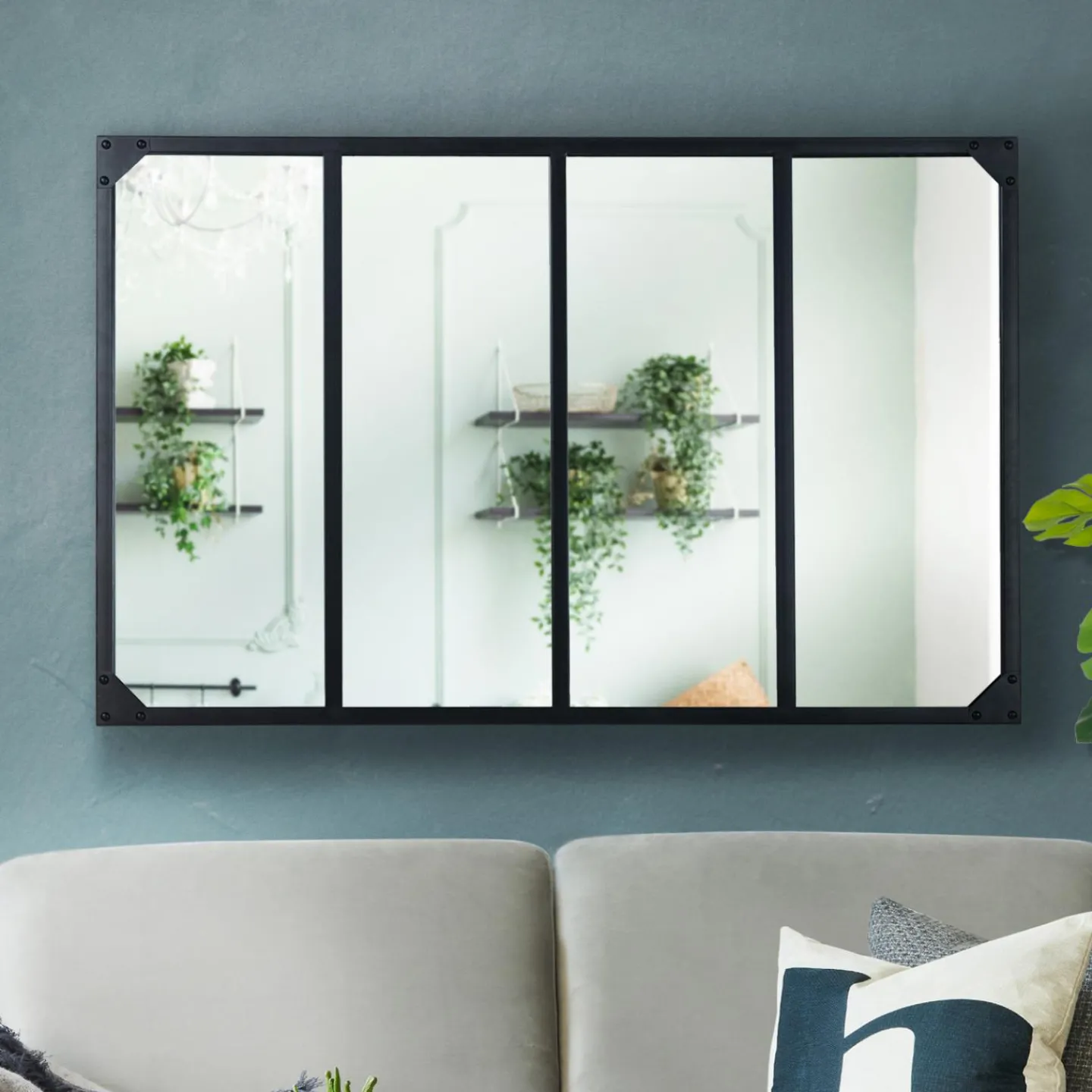 Miroir verrière style industriel*IDMarket Clearance