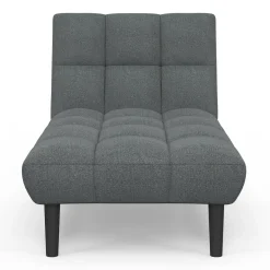 Méridienne clic clac tissu gris anthracite capitonnée 80 x 180 cm*IDMarket Hot