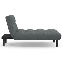 Méridienne clic clac tissu gris anthracite capitonnée 80 x 180 cm*IDMarket Hot