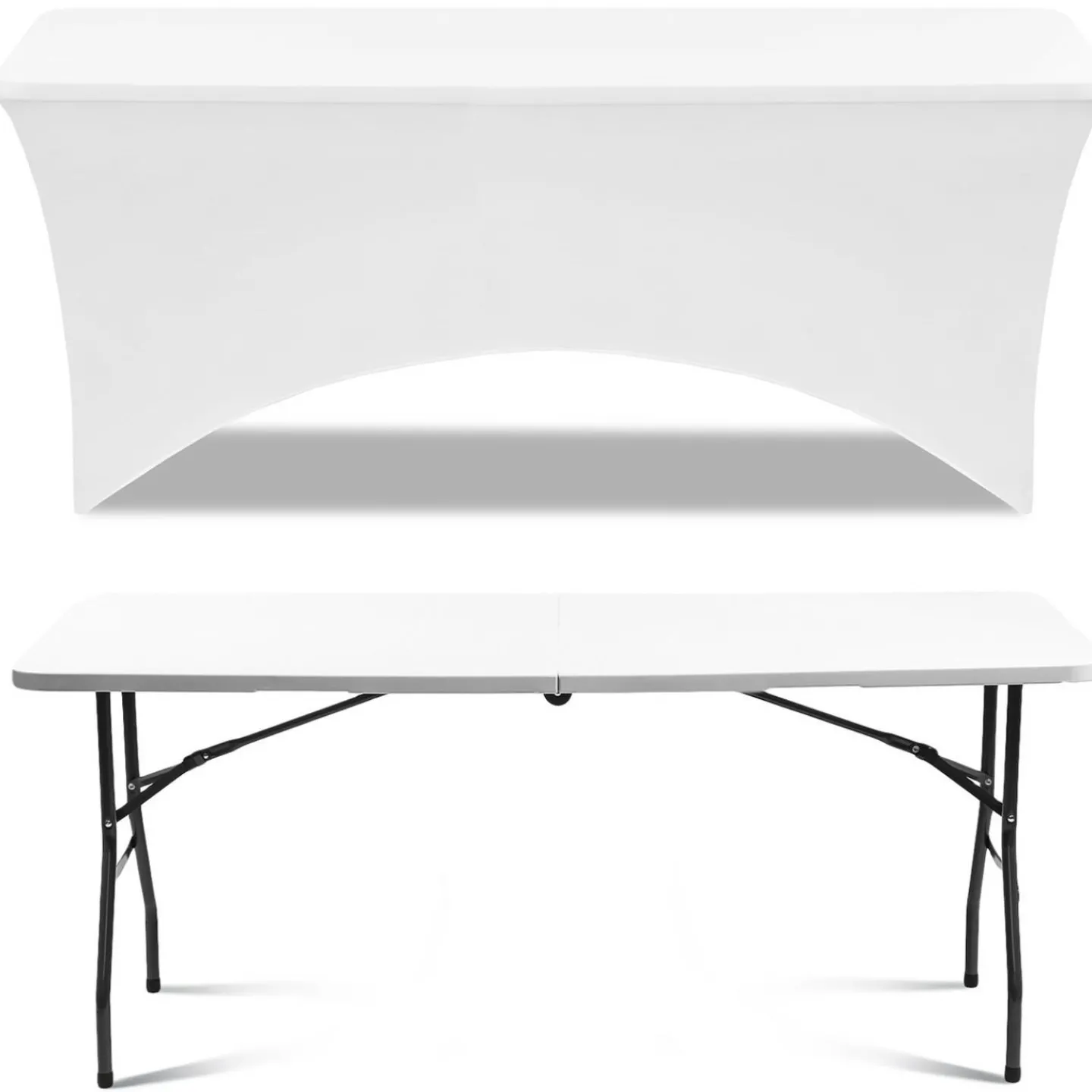 Nappe rectangulaire extensible blanche*IDMarket Outlet