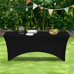 Nappe rectangulaire extensible noire*IDMarket
