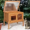 Niche en bois pour chat*IDMarket Outlet