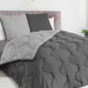 Pack couette oreiller 220x240 cm bicolore gris clair et foncé*IDMarket
