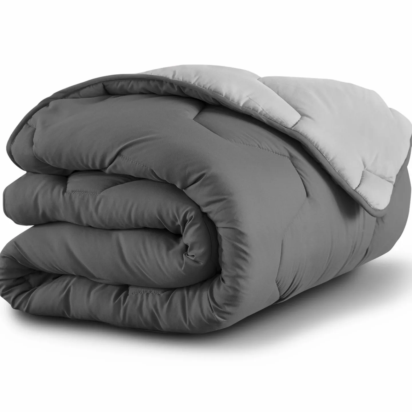 Pack couette oreiller 220x240 cm bicolore gris clair et foncé*IDMarket