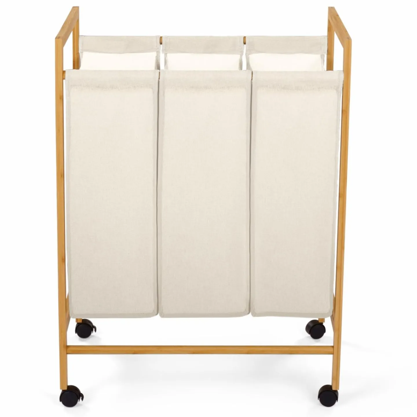 Panier à linge bambou 3 compartiments*IDMarket Clearance