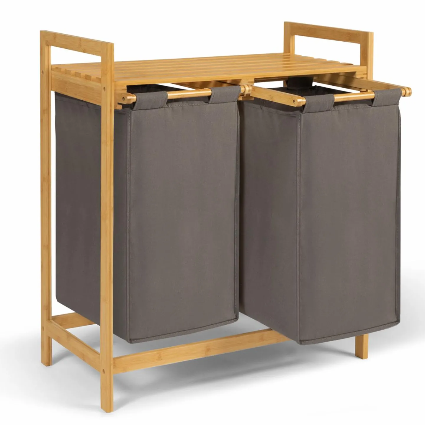 Panier à linge double gris*IDMarket Best