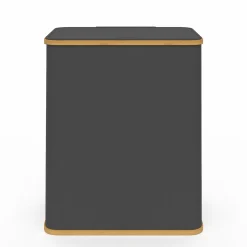 Panier à linge 140L 2 bacs amovibles bambou gris*IDMarket Discount