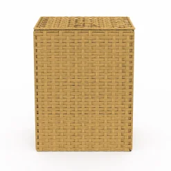 Panier à linge 140L 2 bacs amovibles effet rotin et tissu*IDMarket Online