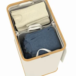 Panier à linge 140L avec 2 bacs amovibles*IDMarket Discount