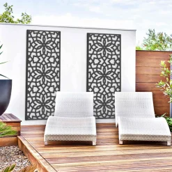 Panneau décoratif extérieur motif azulejo gris 150x50cm*IDMarket Outlet