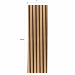 Panneaux acoustiques en tasseaux de bois chêne clair et noir de 250 x 60 CM*IDMarket