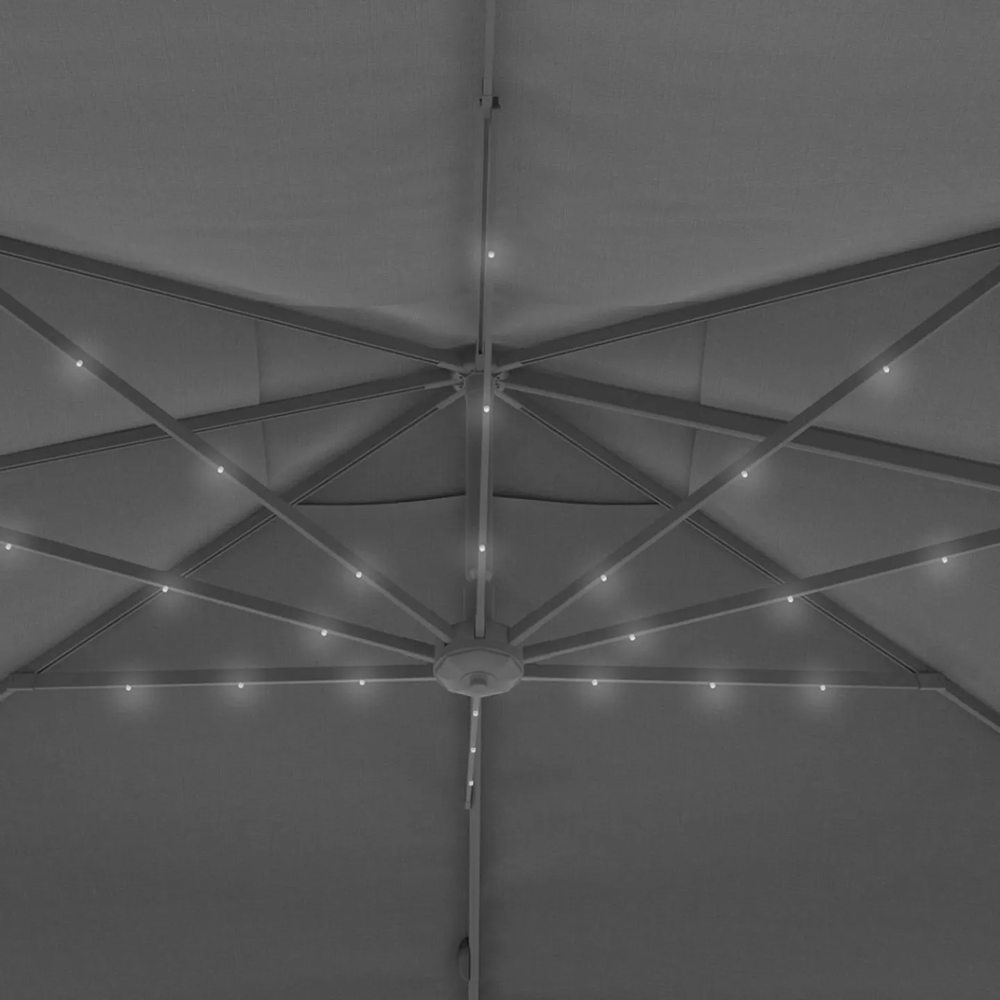 Parasol déporté inclinable 3x4 m rotatif 360 gris avec LED*IDMarket Discount