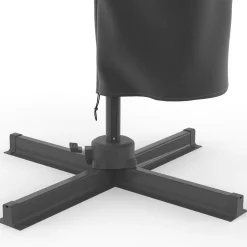 Parasol déporté inclinable 3x4 m rotatif 360 gris avec LED*IDMarket Discount