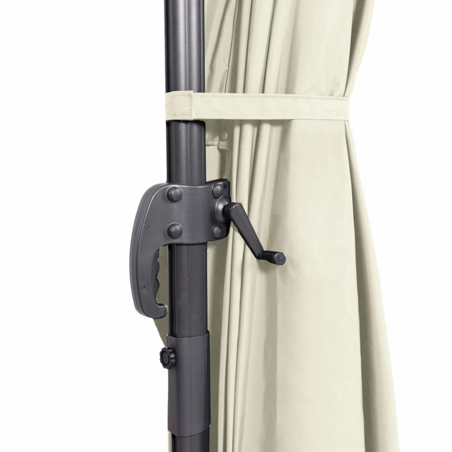 Parasol déporté inclinable 3x4 m rotatif 360 blanc écru*IDMarket Discount