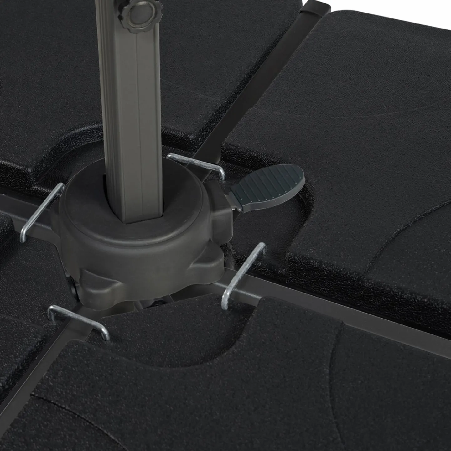 Parasol déporté rotatif 3x4 m taupe "60° avec 4 dalles et housse*IDMarket Hot