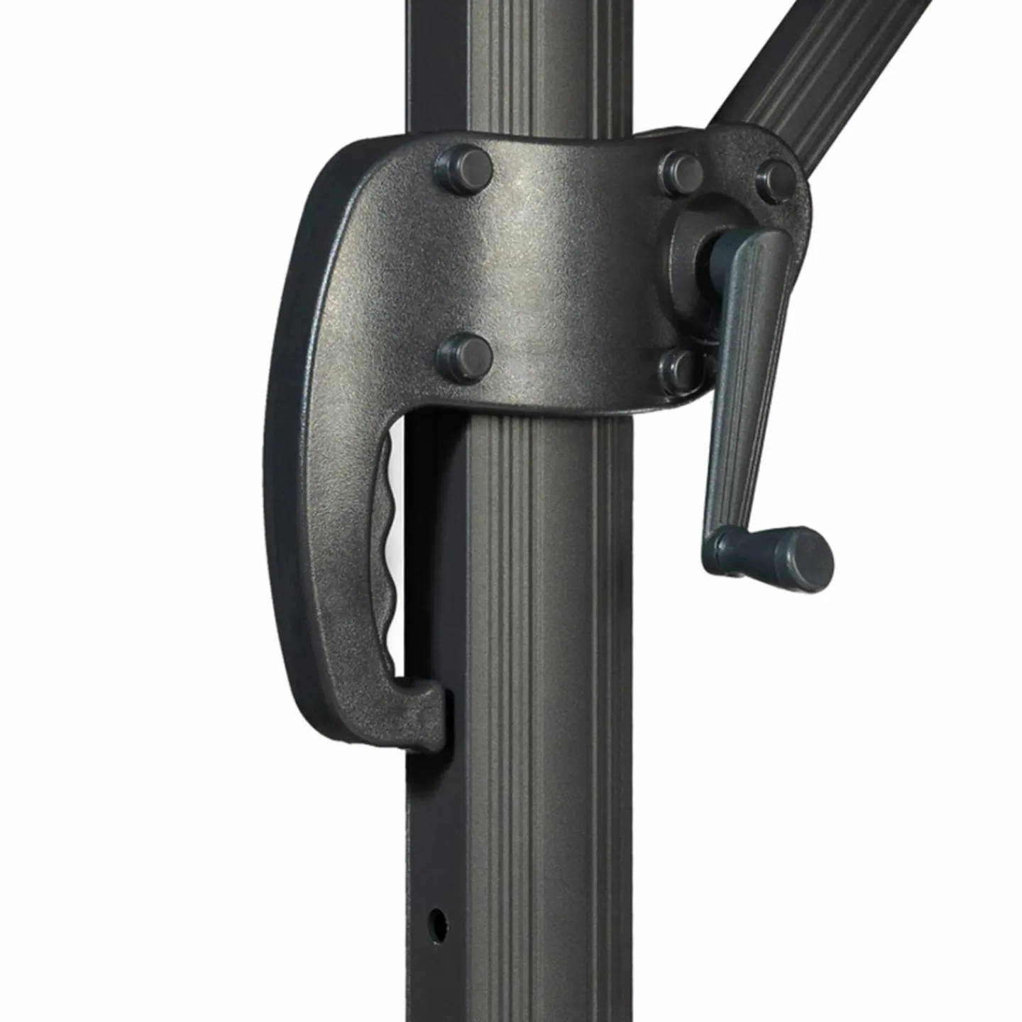 Parasol déporté rotatif 3x4 m taupe "60° avec 4 dalles et housse*IDMarket Hot