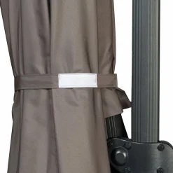 Parasol déporté rotatif 3x4 m taupe
