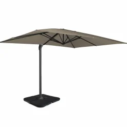 Parasol déporté rotatif 3x4 m taupe