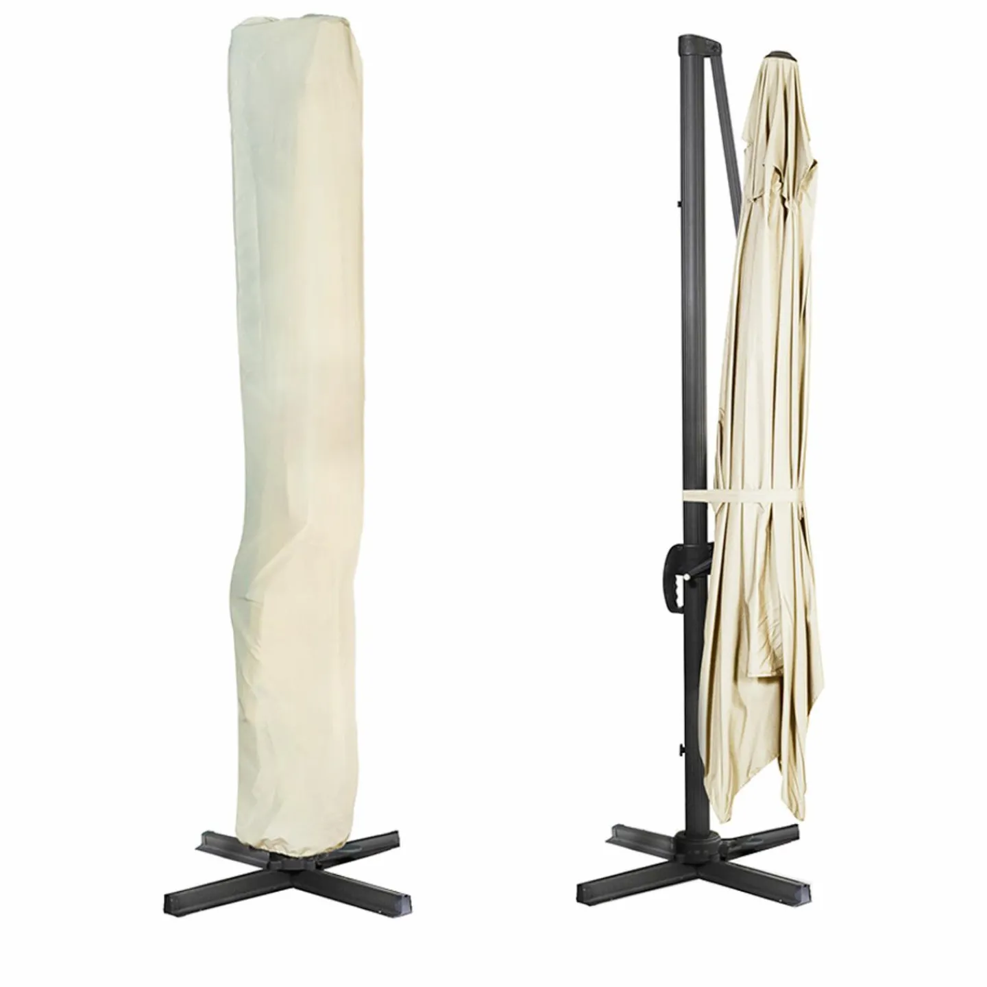 Parasol déporté 3x4 m écru*IDMarket Clearance