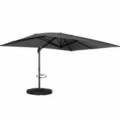 Parasol déporté 3x4 m gris*IDMarket Hot