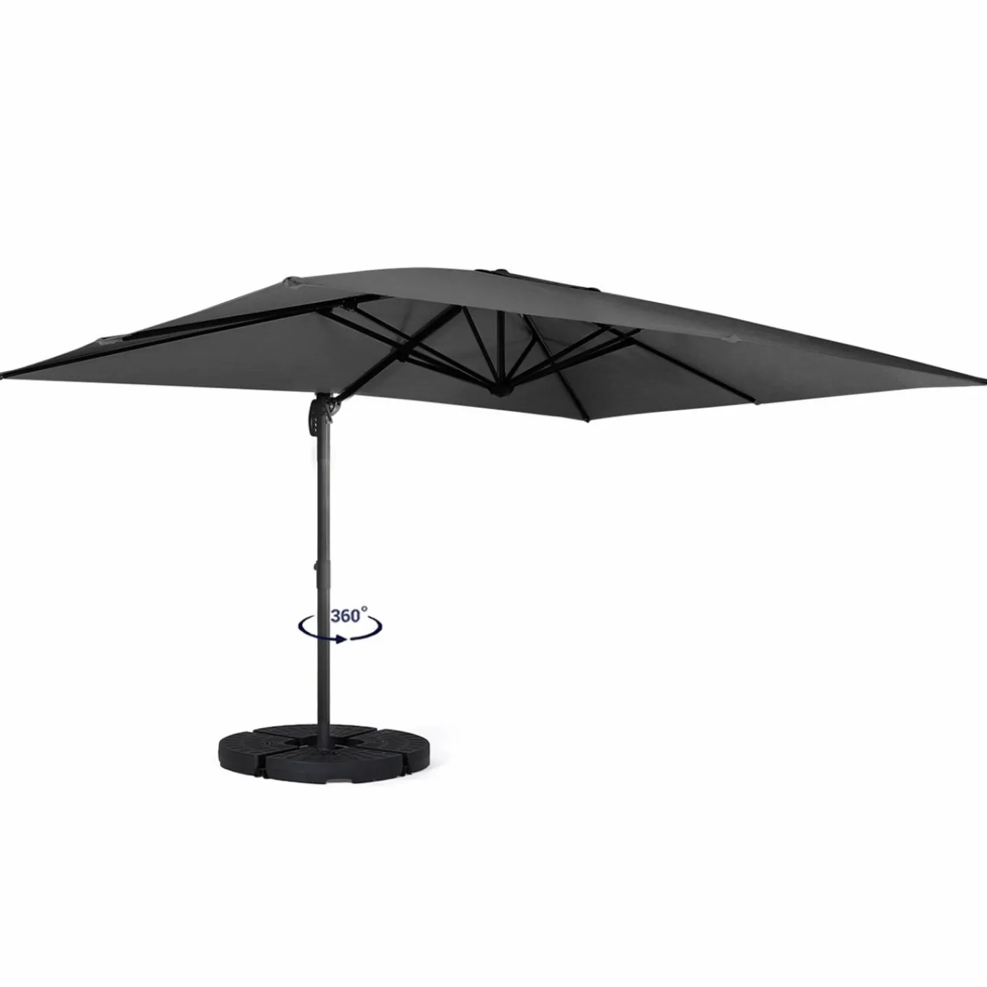 Parasol déporté 3x4 m gris*IDMarket Hot