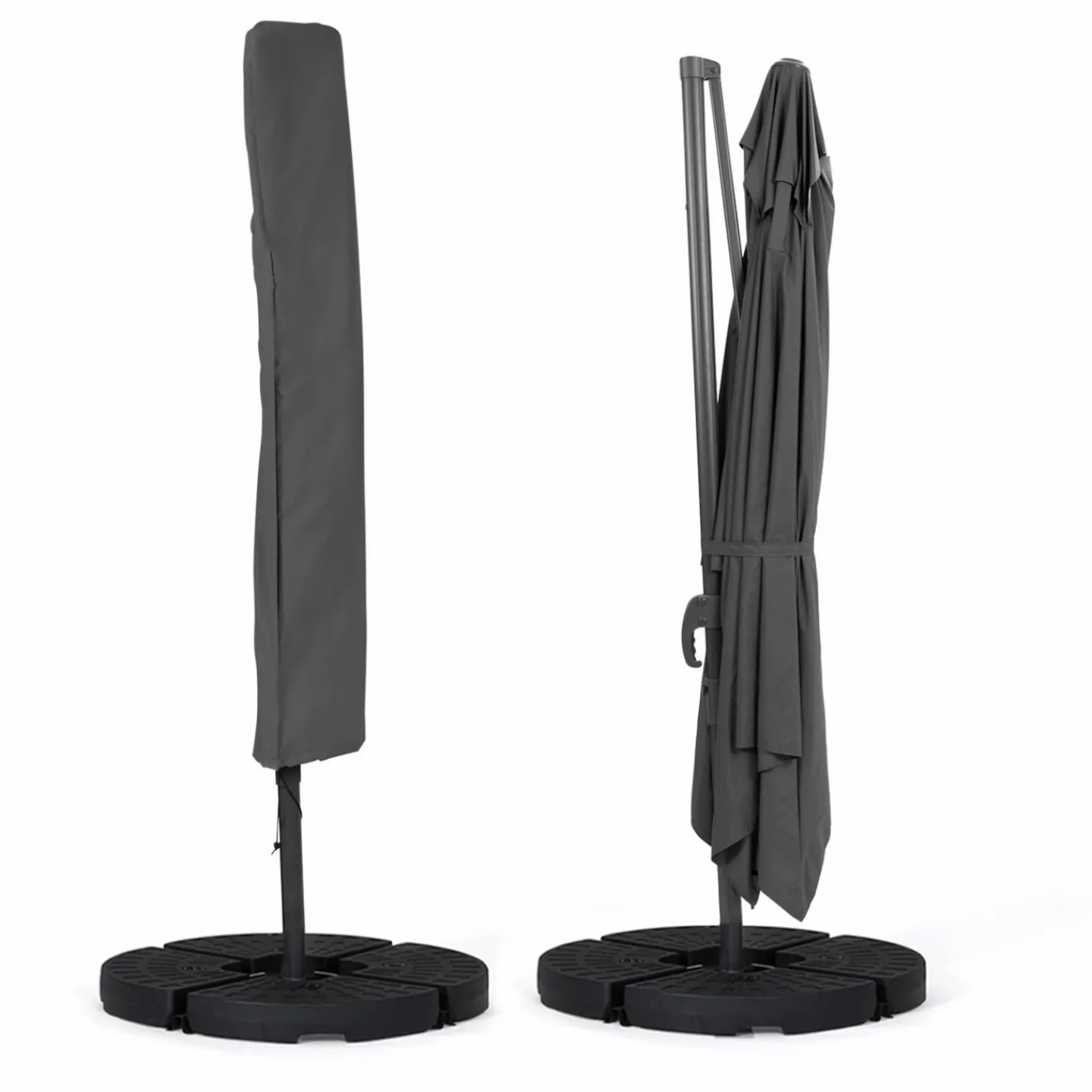 Parasol déporté 3x4 m gris*IDMarket Hot