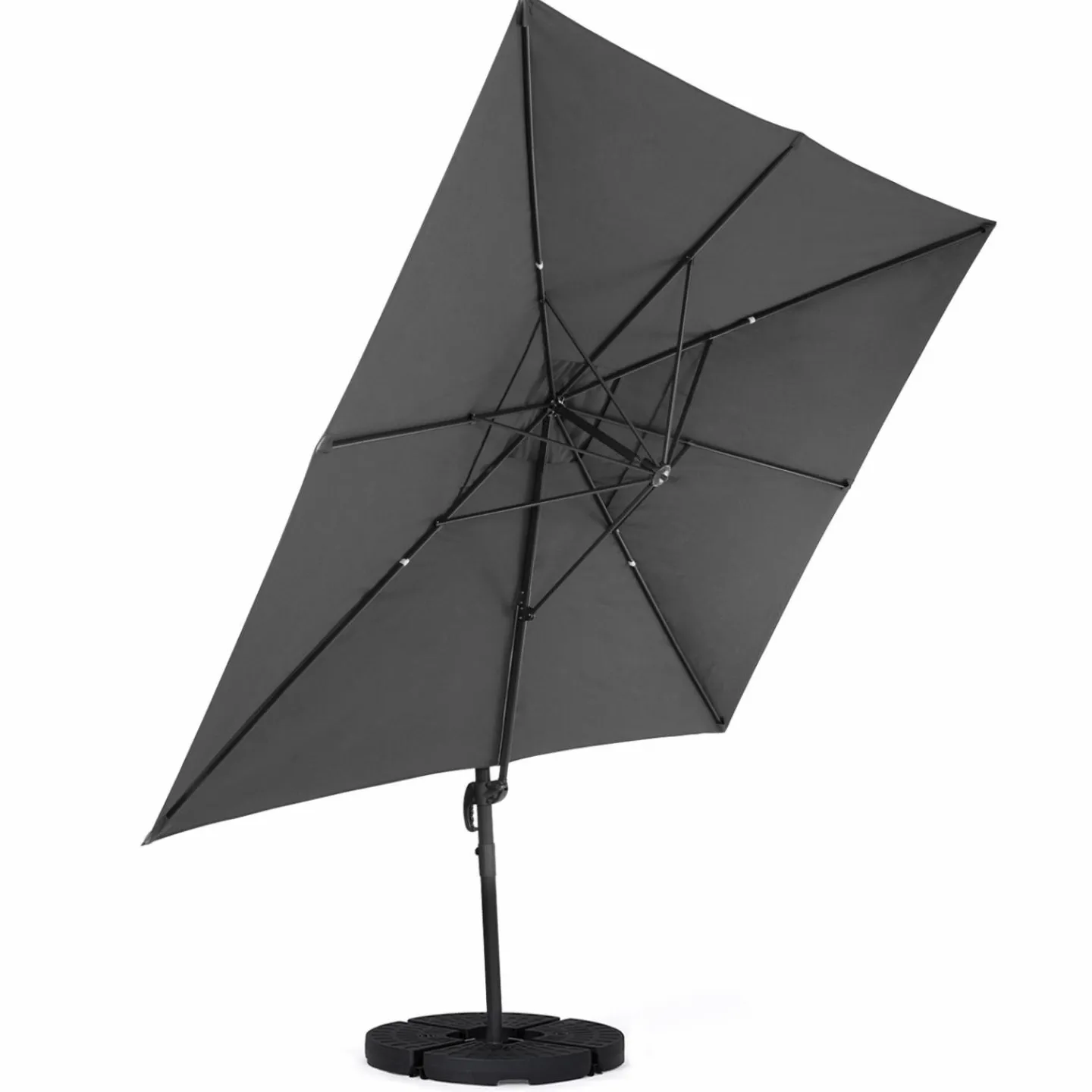Parasol déporté 3x4 m gris*IDMarket Hot