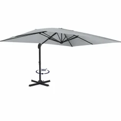 Parasol déporté 3x4 m rotatif 360 coloris gris clair*IDMarket Hot