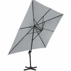 Parasol déporté 3x4 m rotatif 360 coloris gris clair*IDMarket Hot