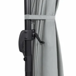 Parasol déporté 3x4 m rotatif 360 coloris gris clair*IDMarket Hot