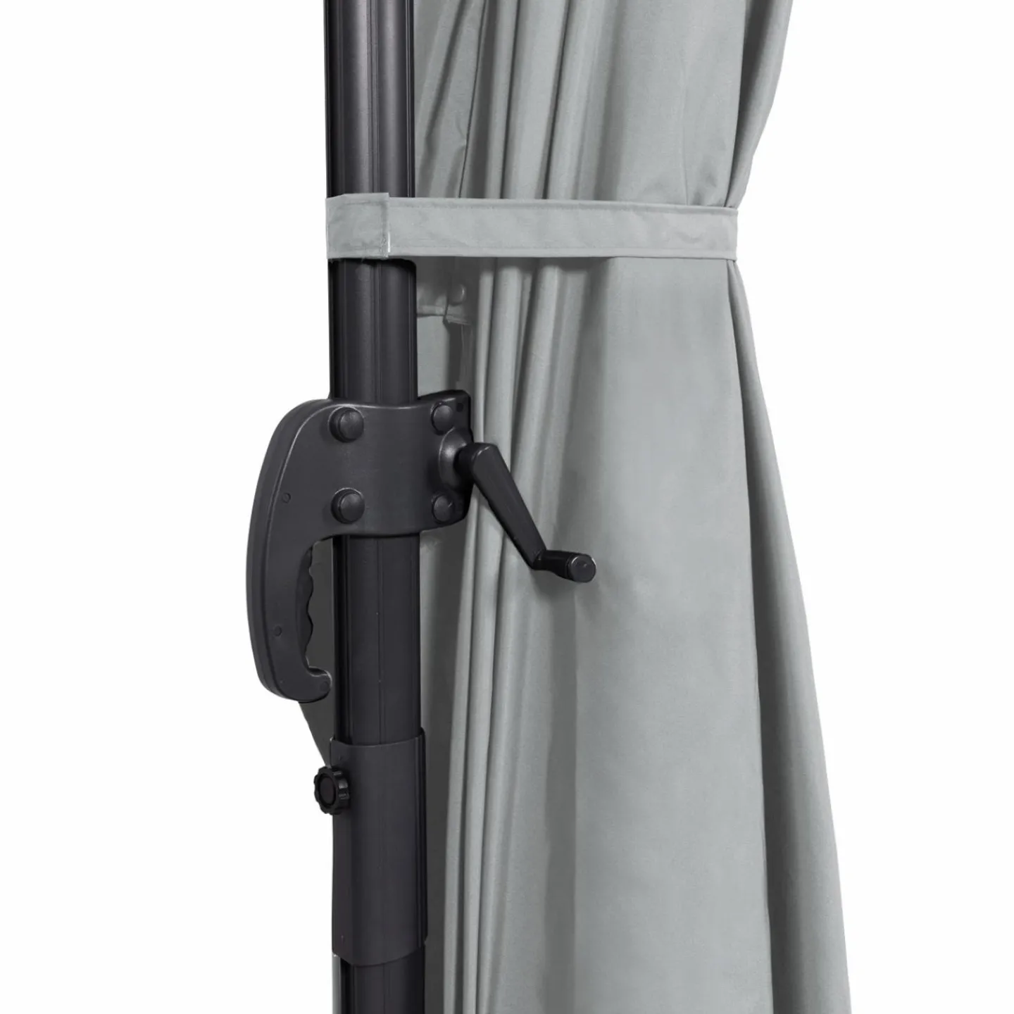 Parasol déporté 3x4 m rotatif 360 coloris gris clair*IDMarket Hot