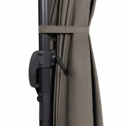 Parasol déporté 3x4 m rotatif 360 coloris taupe*IDMarket New