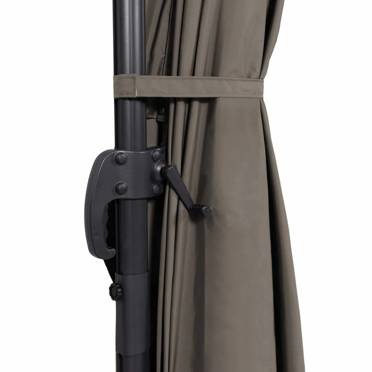 Parasol déporté 3x4 m rotatif 360 coloris taupe*IDMarket New