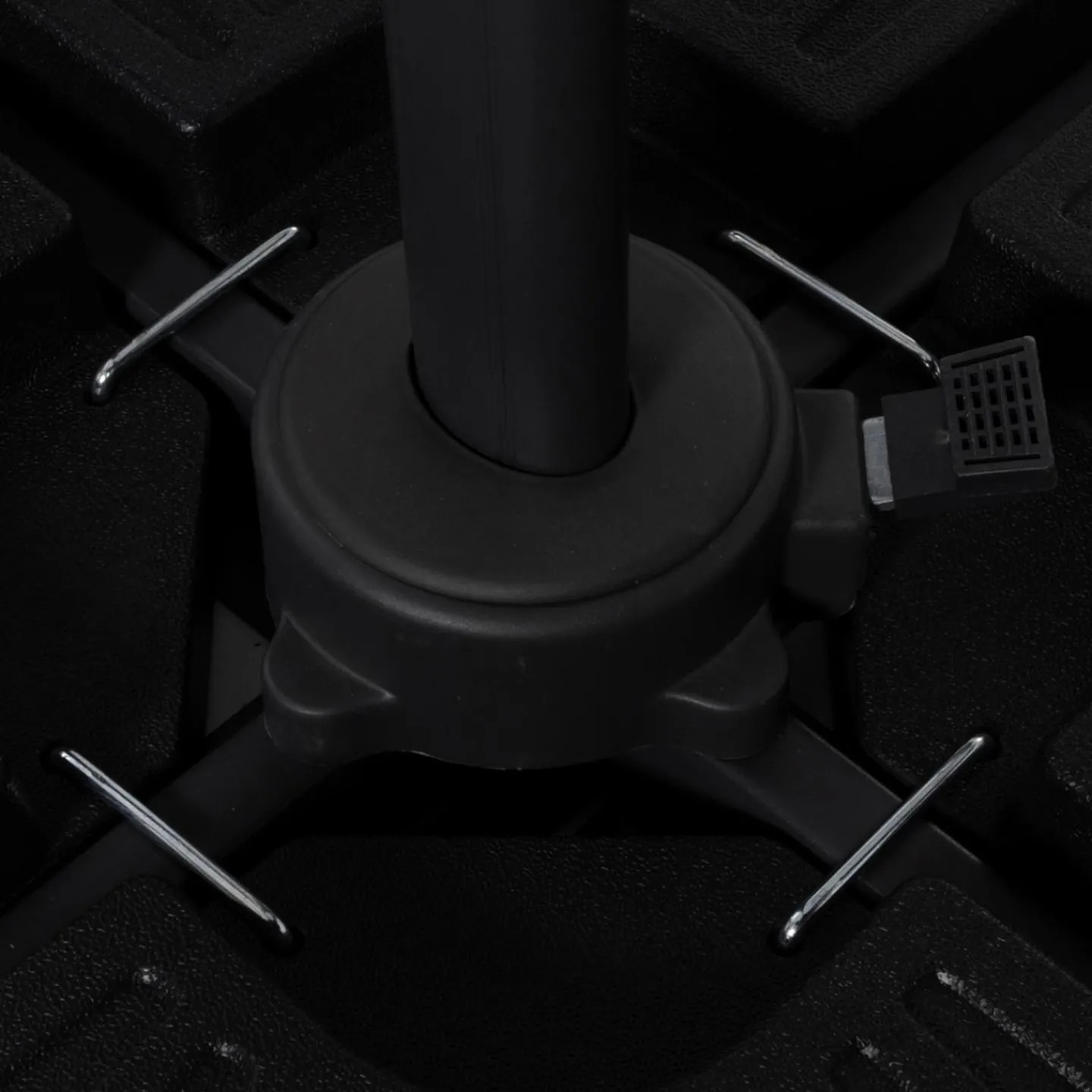 Parasol déporté 3x4 m rotatif 360 coloris taupe*IDMarket New