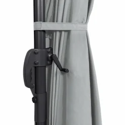 Parasol déporté 3x4 m rotatif 360 gris clair avec 4 dalles*IDMarket Sale
