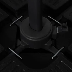 Parasol déporté 3x4 m rotatif 360 gris clair avec 4 dalles*IDMarket Sale