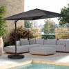 Parasol déporté 3x3 m rotatif 360 coloris gris*IDMarket Discount
