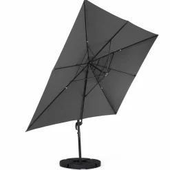 Parasol déporté 3x3 m rotatif 360 coloris gris*IDMarket Discount
