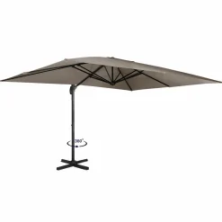 Parasol rectangulaire déporté 3x4m taupe*IDMarket Hot