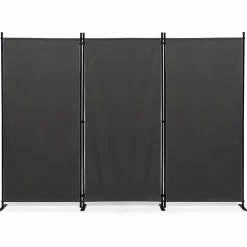 Paravent extérieur / intérieur sur pieds 3 panneaux gris anthracite*IDMarket Hot