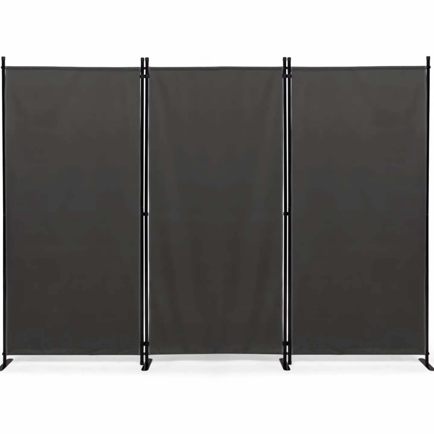 Paravent extérieur / intérieur sur pieds 3 panneaux gris anthracite*IDMarket Hot