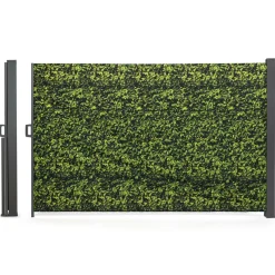 Paravent extérieur rétractable 400x180 cm store latéral motif feuillage*IDMarket Clearance
