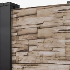 Paravent extérieur rétractable 400x180 cm store latéral motif pierre*IDMarket New
