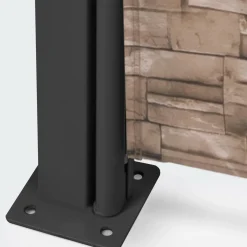 Paravent extérieur rétractable 400x180 cm store latéral motif pierre*IDMarket New