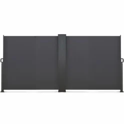 Paravent rétractable double gris anthracite*IDMarket