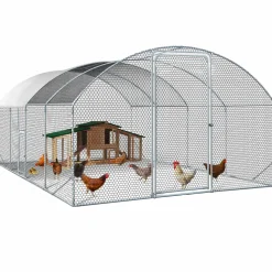 Parc à poules grillagé 15 m²*IDMarket Hot
