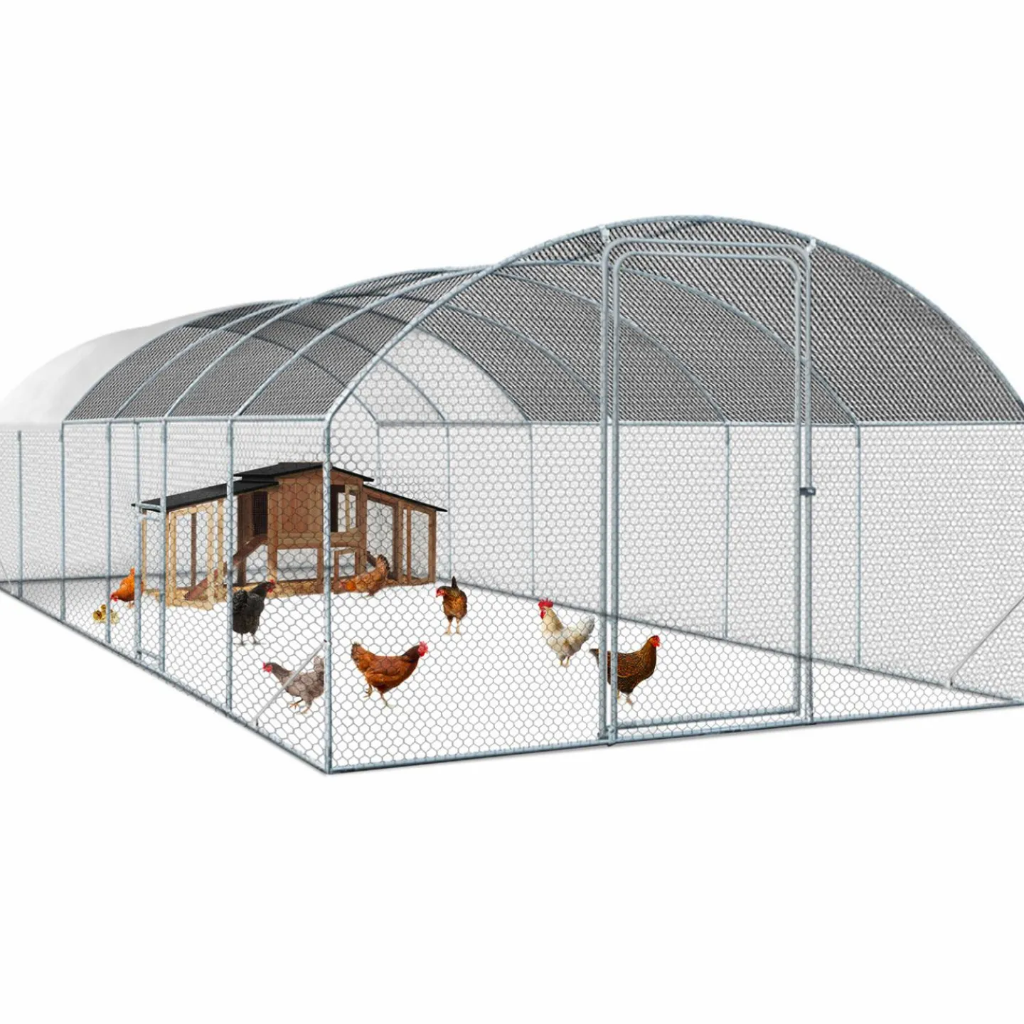 Parc à poules grillagé 22,5 m²*IDMarket Online