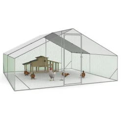 Parc à poules grillagé 16 m²*IDMarket Outlet