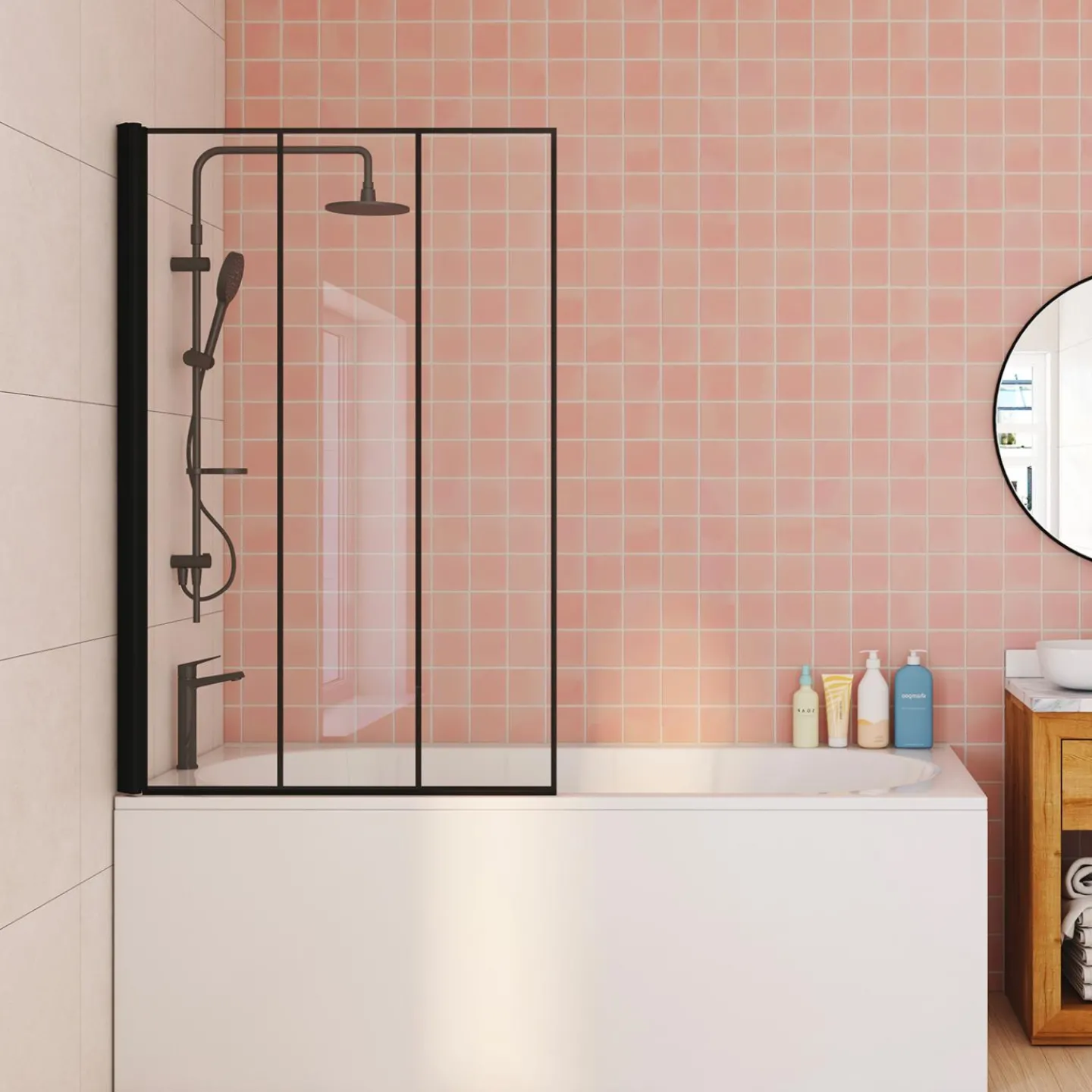 Pare baignoire 1 volet 70x120cm*IDMarket Hot